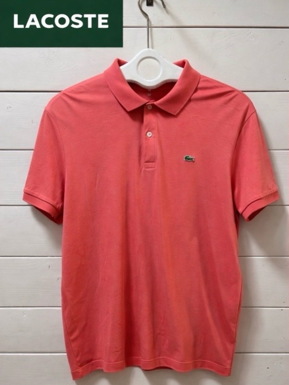 LACOSTE Coral Pink Polo Shirt Size XL